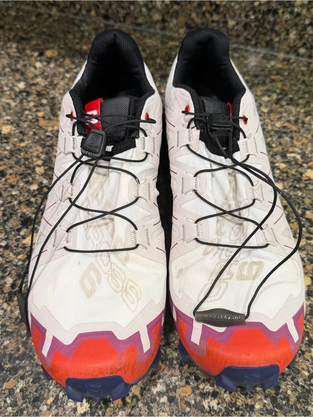 Salomon Women's White Purple Red Athletic Trail Shoes